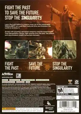 Singularity (USA) box cover back